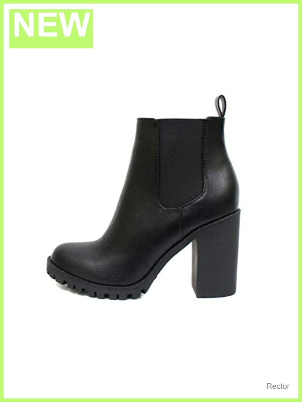 Women Ankle Booties Lug Sole Chunky Heel Elastic Gore